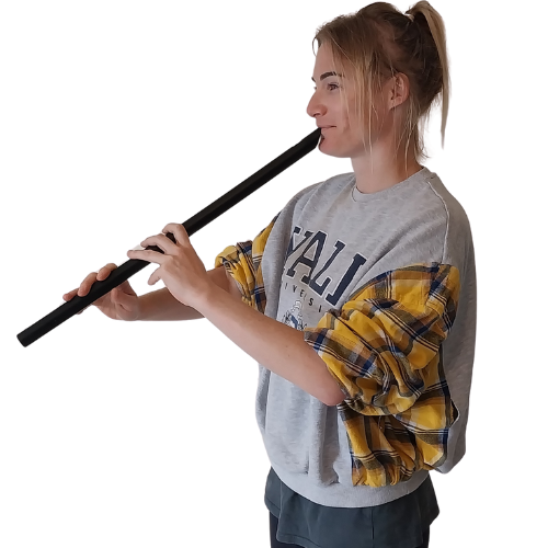 Straight Low D Whistle posture
